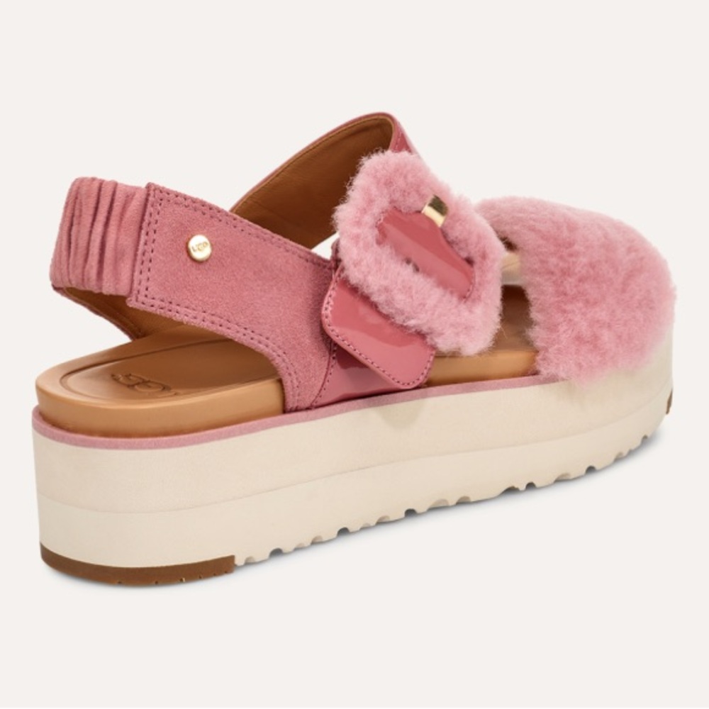 Ugg Australia Le Fluff Chella Slingback Sandals light Pink Size 7 - Picture 12 of 12